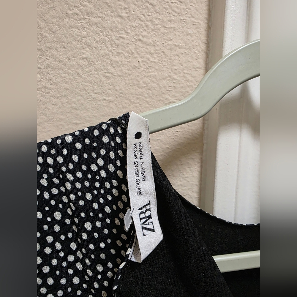 Zara "The Helene" Micro Dot Tiered Mini Dress - NWT - Picture 3 of 8
